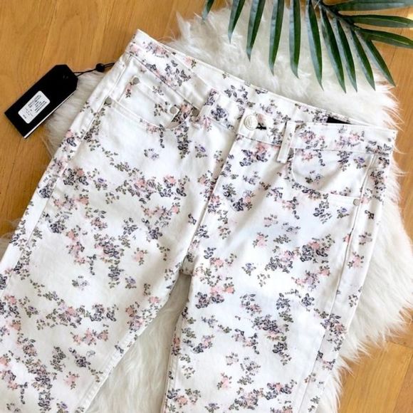 Rag & Bone micro floral wide leg high rise boyfriend Jeans size 25 new - Picture 4 of 7